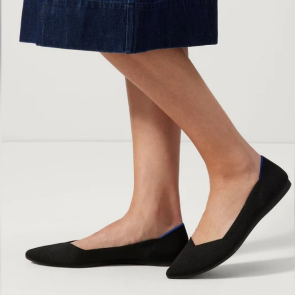 Rothy's Women's Rothy's Black Solid Pointed-Toe Flats - 6.5 - Picture 9 of 10